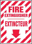 Bilingual Fire Safety Sign: Extinguisher (Arrow)