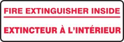 Bilingual Safety Sign: Fire Extinguisher Inside