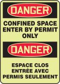 BILINGUAL FRENCH SIGN – CONFINED SPACE