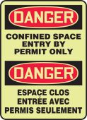 BILINGUAL FRENCH SIGN - CONFINED SPACE