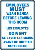 BILINGUAL FRENCH SIGN - WASH HANDS