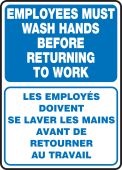 BILINGUAL FRENCH SIGN - WASH HANDS