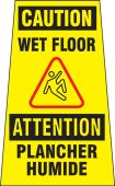 Bilingual OSHA Caution 2 X Fold-Ups® Sign: Wet Floor