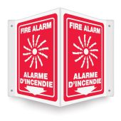 French Bilingual Projection™ Sign: Fire Alarm (Arrow)