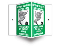 French Bilingual Projection™ Sign: Severe Weather Shelter Area