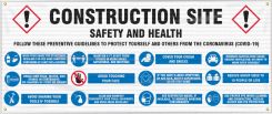 Fence-Wrap™ Mesh Banner: Construction Site, Safety and Health, Follow These Preventive Guidelines To Protect Yourself and Others From ...