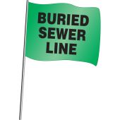 Pre-Printed Marking Flags: Buried Sewer Line