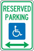 Federal Parking Sign: Reserved Handicapped Parking (Double Arrow)