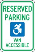 New York State Specific Handicapped Parking Sign: Reserved Parking - Van Accessible