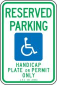 State Specific Handicapped Parking Sign: Reserved Parking (Arizona)
