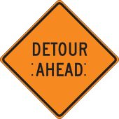 Roll-Up Construction Sign: Detour Ahead