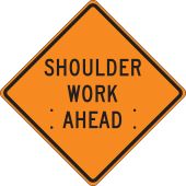 Roll-Up Construction Sign: Shoulder Work Ahead
