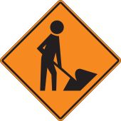 Rigid Construction Sign: Workers (Symbol)