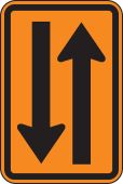 Rigid Construction Sign: Two Way Traffic (Symbol)