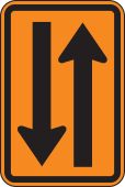 Rigid Construction Sign: Two Way Traffic (Symbol)