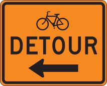 Rigid Construction Sign: Detour (Bicycle)