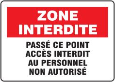 FRENCH SIGN - RESTRICTED AREA