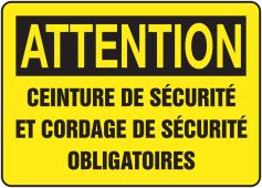 BILINGUAL FRENCH SIGN – FALL PROTECTION