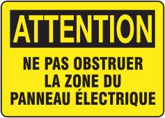 BILINGUAL FRENCH SIGN – ELECTRICAL