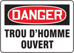 BILINGUAL FRENCH SIGN – OPEN PIT