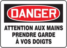 BILINGUAL FRENCH SIGN – EQUIPMENT HAZARD