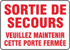 BILINGUAL FRENCH SIGN – FIRE EXIT
