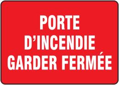 ILINGUAL FRENCH SIGN – FIRE DOOR