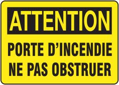 BILINGUAL FRENCH SIGN – FIRE DOOR