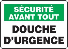 BILINGUAL FRENCH SIGN – EMERGENCY SHOWER