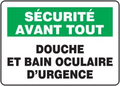 BILINGUAL FRENCH SIGN – EMERGENCY EYE WASH & SHOWER