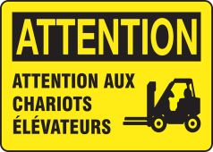 BILINGUAL FRENCH SIGN – FORKLIFTS