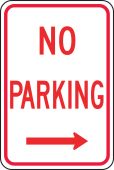 Traffic Sign: No Parking (Right Arrow)