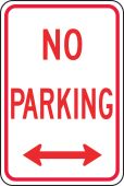 Parking Sign: No Parking (Arrows)