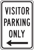 Traffic Sign: Visitor Parking Only (Left Arrow)