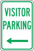 Traffic Sign: Visitor Parking (Left Arrow)