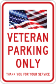 Parking Sign: Veteran Parking Only - Thank You For Your Service