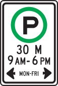 PARKING SIGN - HOURS