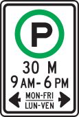 PARKING SIGN - HOURS