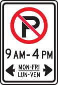 PARKING SIGN - HOURS