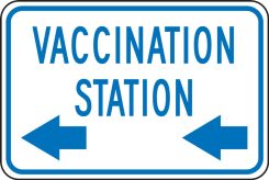 Traffic Sign: Vaccination Station (left arrow)