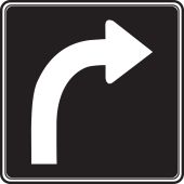 TRAFFIC SIGN - LANE TURNS RIGHT