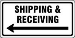 Facility Traffic Sign: Shipping & Receiving (Left Arrow)