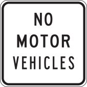 Bicycle & Pedestrian Sign: No Motor Vehicles