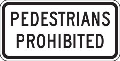 Bicycle & Pedestrian Sign: Pedestrians Prohibited