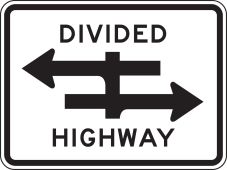 Lane Guidance Sign: Divided Highway (Four-Legged)