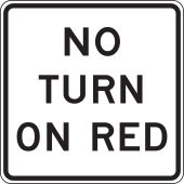 Intersection Sign: No Turn On Red (3 Line)