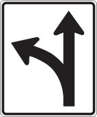 Lane Guidance Sign: Left/Straight Optional Lane