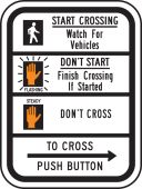 Bicycle & Pedestrian Sign: Educational Actuation (Symbols)
