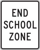 Bicycle & Pedestrian Traffic Safety Signs: End School Zone