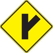Intersection Warning Sign: Right Side Road (Diagonal)